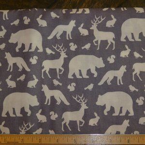 1 yard Woodland Animals Cotton Fabric